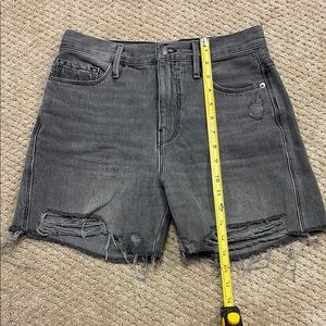 Frame Denim Black Jean Shorts Distressed Cut-Off
